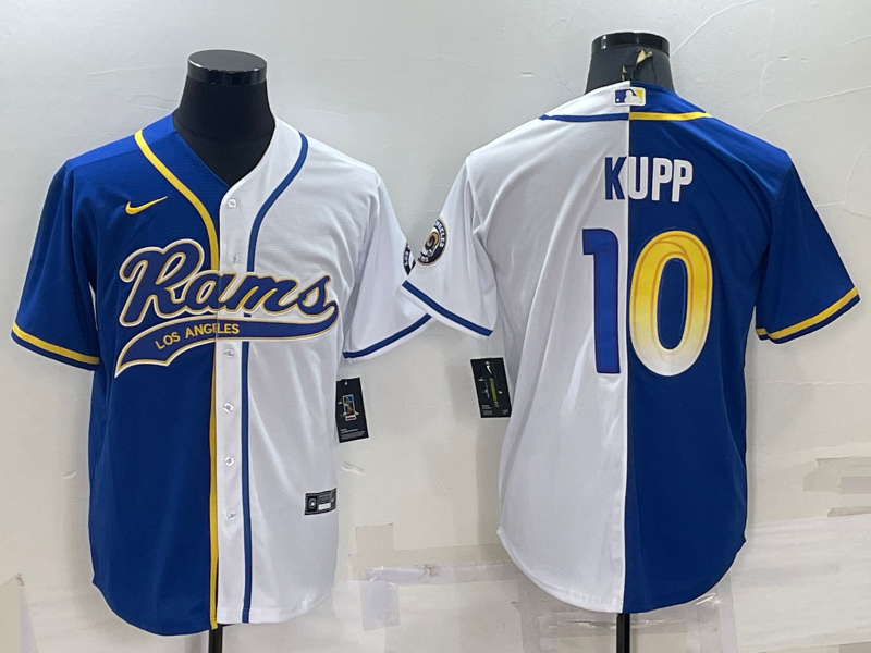 Men's Los Angeles Rams Cooper Kupp #10 Blue/White Game jersey Joint Edition