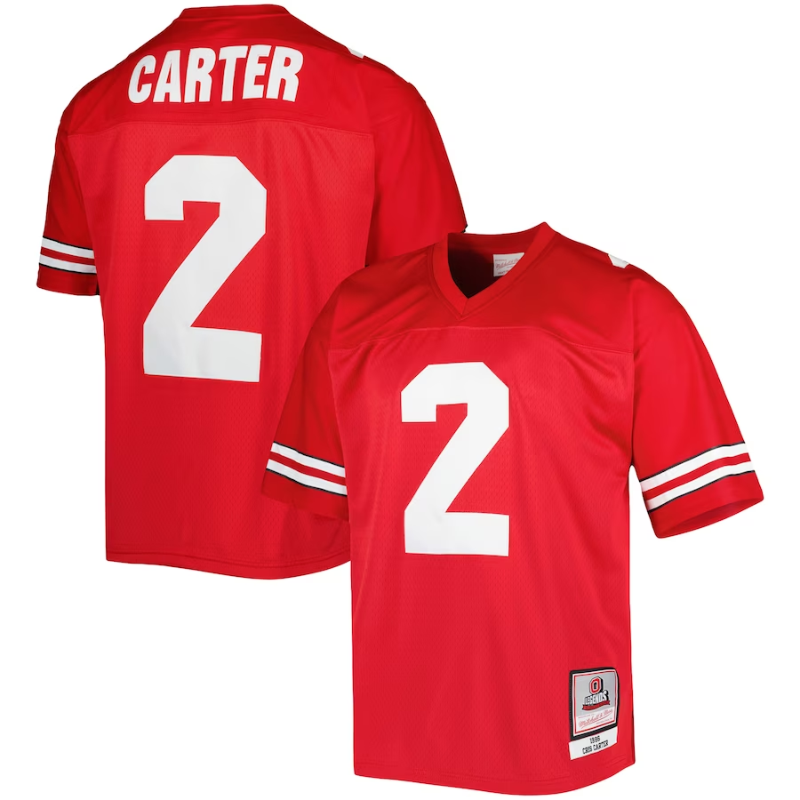 Men's Ohio State Buckeyes Cris Carter #2 Scarlet Authentic Jersey