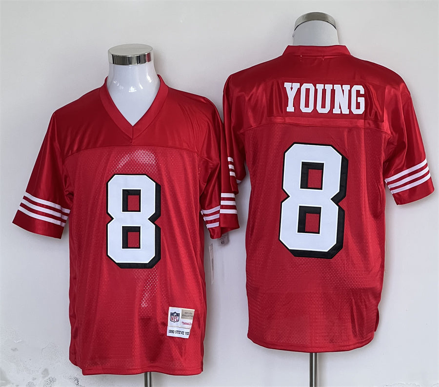 Men's San Francisco 49ers Steve Young Scarlet Legacy Replica Player Jersey1