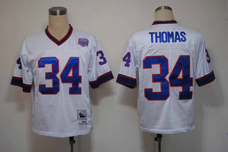 Men's Buffalo Bills Thurman Thomas White Legacy Replica Player Jersey1