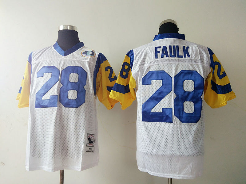 Men's San Louis Rams Marshall Faulk White Legacy Replica Jersey1