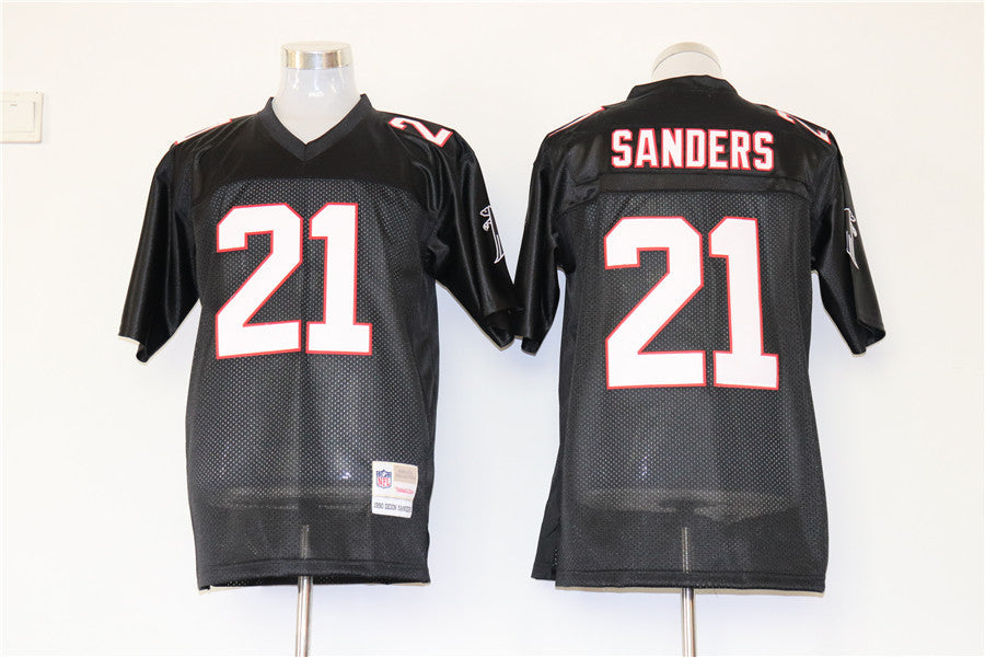 Men's Atlanta Falcons Deion Sanders Black Legacy Replica Jersey1