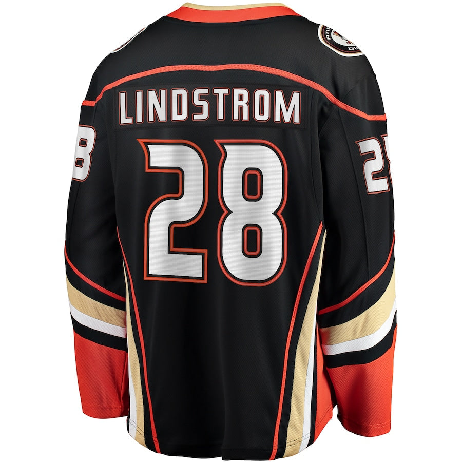 Gustav Lindstrom Anaheim Ducks Home Premier Breakaway Jersey - Black