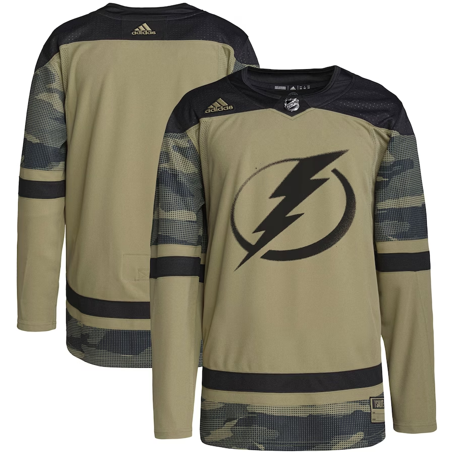 Men's Tampa Bay Lightning Camo Military Appreciation Team Authentic Blank Jersey1