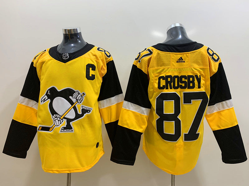 Men's Pittsburgh Penguins sidney crosby #87 Gold Player Game jersey