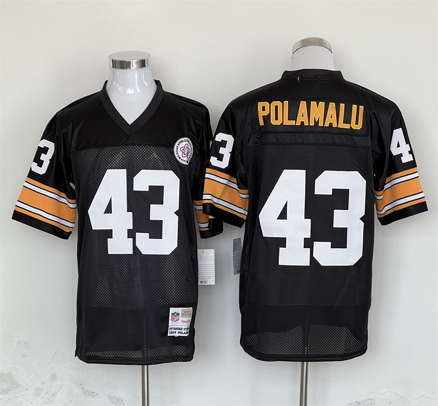Men's Pittsburgh Steelers Troy Polamalu Black Legacy Replica jersey
