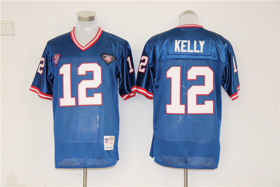 Men's Buffalo Bills Jim Kelly Blue Legacy Replica Player Jersey1