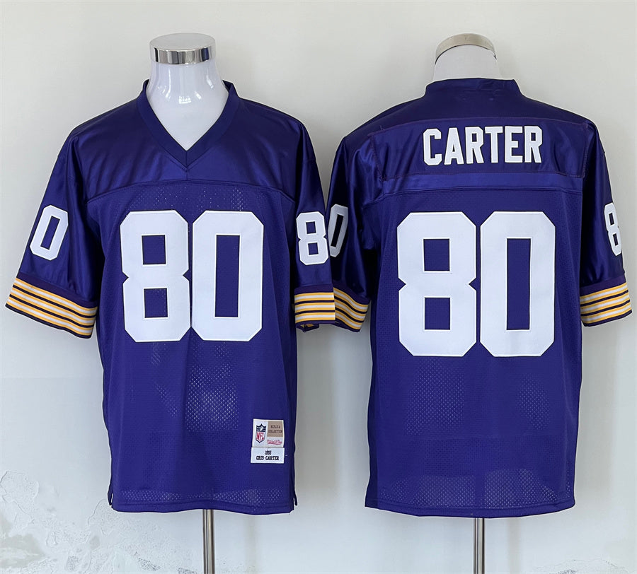 Men's Minnesota Vikings Cris Carter Purple Legacy Replica Jersey1