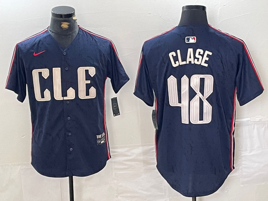 Men's Cleveland Guardians Emmanuel Clase #48 Navy 2024 City Connect Limited jersey