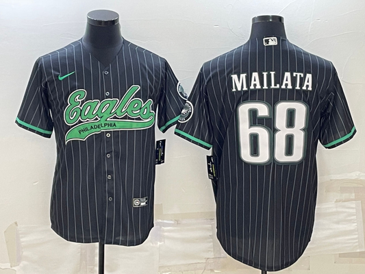 Men's Philadelphia Eagles Jordan Mailata #68 Black Player jersey Joint Edition