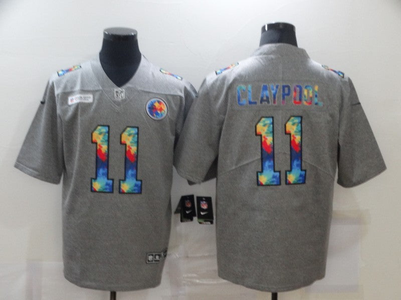 Men's Pittsburgh Steelers Chase Claypool #11 Gray Game jersey