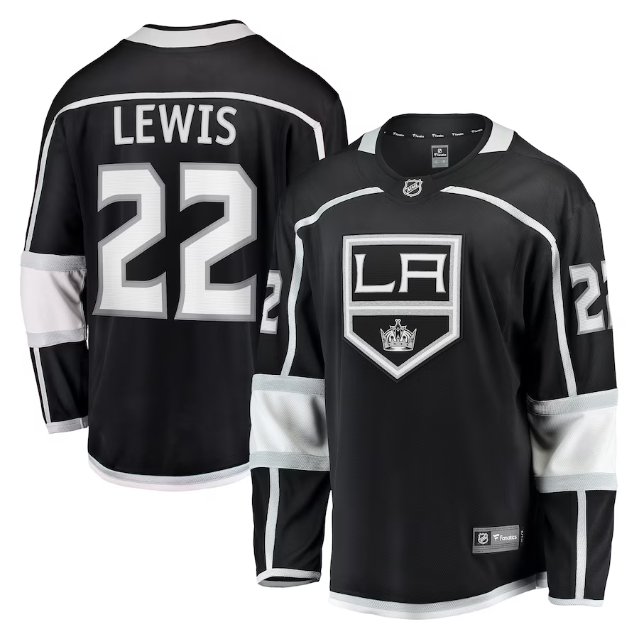 Men's Los Angeles Kings Trevor Lewis #22 Black Home Breakaway Jersey1