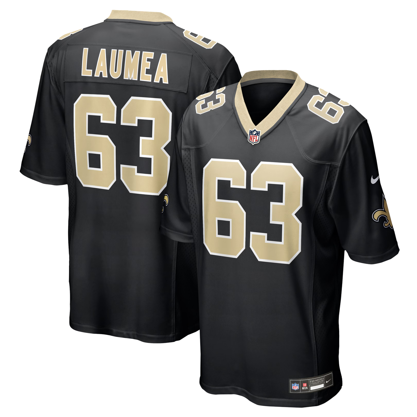 New Orleans Saints Sataoa Laumea Black Team Game Jersey