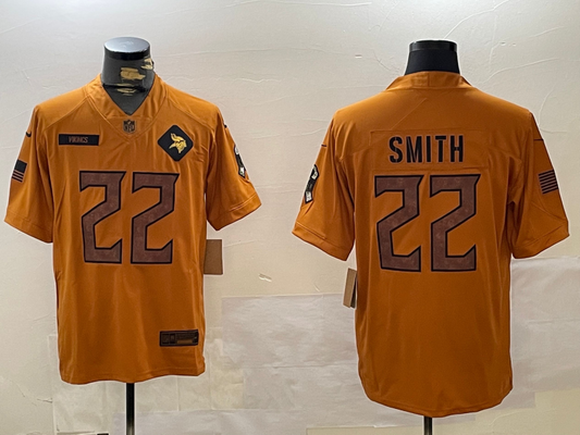 Men's Minnesota Vikings Harrison Smith #22 Brown 2023 Salute To Service Limited jersey