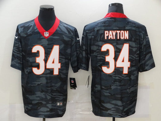 Men's Chicago Bears Walter Payton #34 Gray Camouflage Game Jersey1