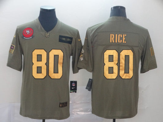 Men's San Francisco 49ers Jerry Rice #80 Brown Game Player jersey