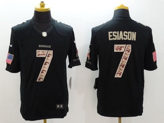 Men's Cincinnati Bengals Boomer Esiason #7 Black Game Player Jersey1