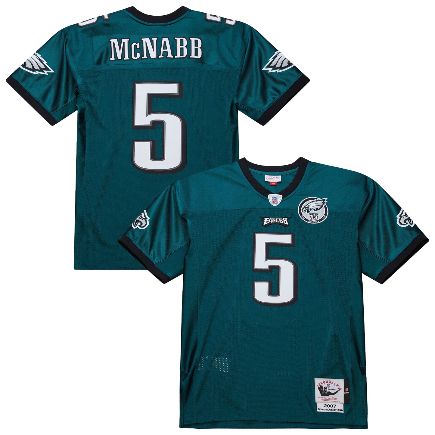 Philadelphia Eagles Donovan McNabb Mitchell & Ness Midnight Green 2007 Authentic Throwback Retired Player Jersey