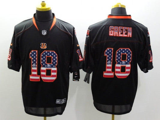 Men's Cincinnati Bengals A.J. Green #18 Black Game Player Jersey1
