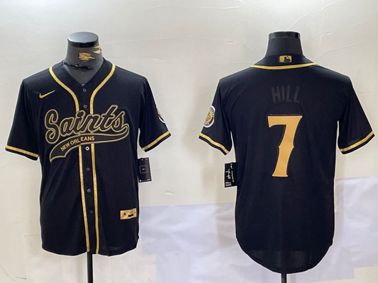 Men's New Orleans Saints Taysom Hill #7 Black Team Player jersey
