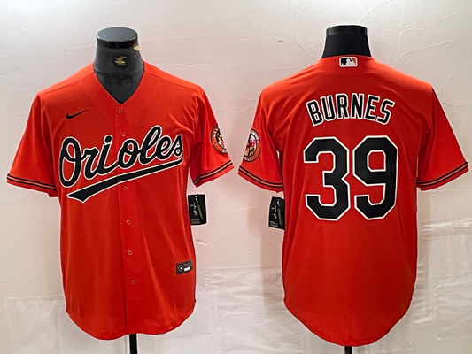 Men's Baltimore Orioles Corbin Burnes #39 Orange Replica Player jersey