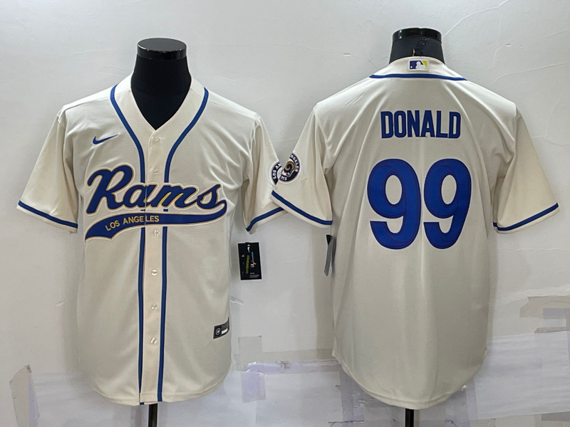 Men's Los Angeles Rams Aaron Donald #99 Bone Game Jersey1 Joint Edition