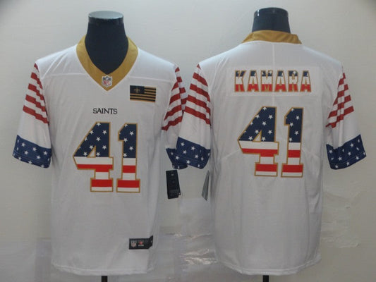 Men's New Orleans Saints Alvin Kamara #41 White Authentic Game jersey