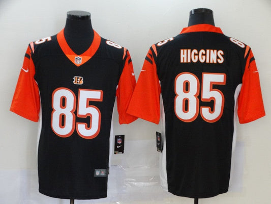 Men's Cincinnati Bengals Tee Higgins #85 Black Game Jersey1