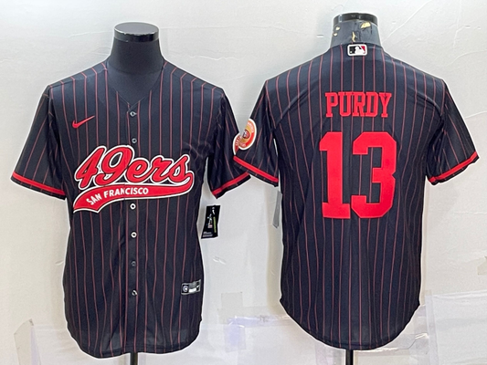 Men's San Francisco 49ers Brock Purdy #13 Black Game Player jersey Joint Edition