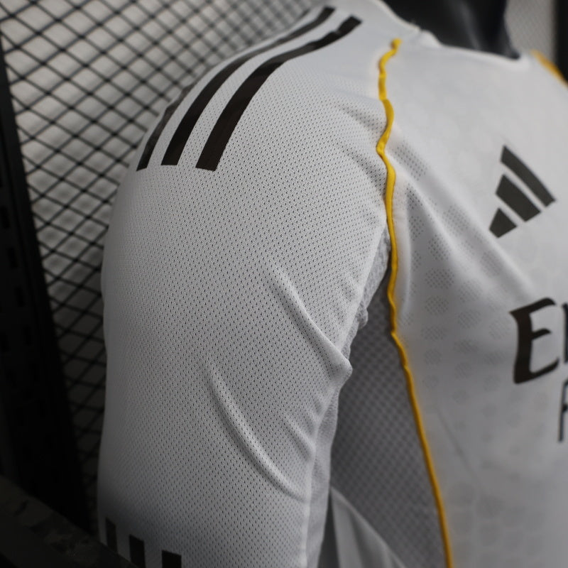 2025-26 Real Madrid Home Long Sleeve Player Version Jersey - Men's