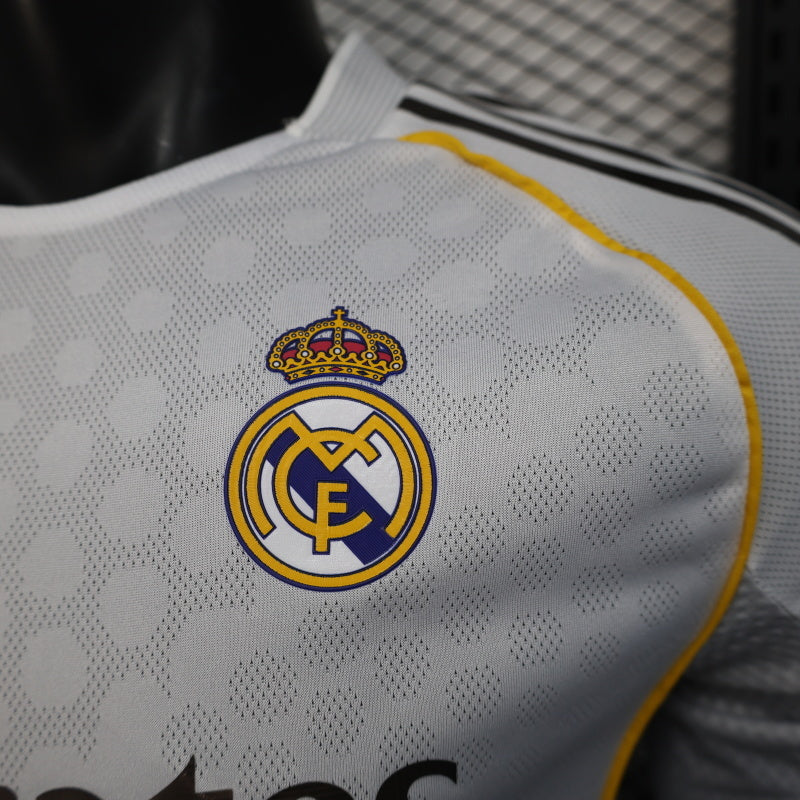 2025-26 Real Madrid Home Long Sleeve Player Version Jersey - Men's
