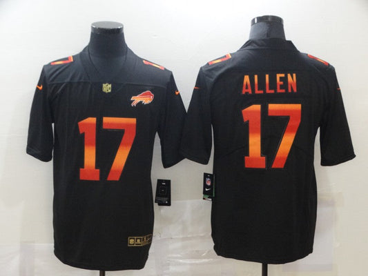 Men's Buffalo Bills #17 Josh Allen Black Alternate Game Jersey1