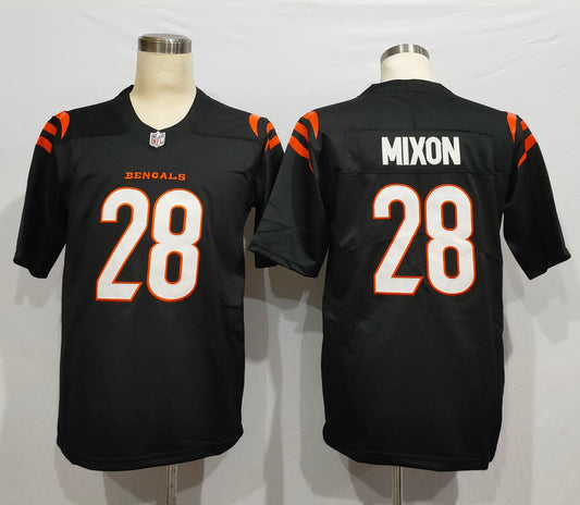 Men's Cincinnati Bengals Joe Mixon #28 Black Game Player Jersey1