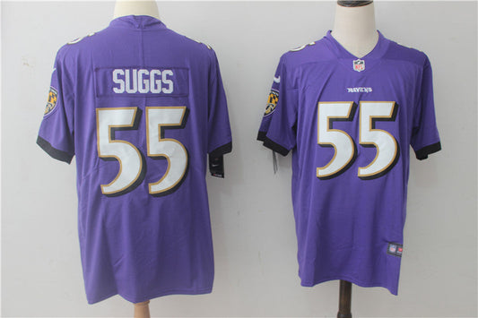 Men's Baltimore Ravens Terrell Suggs #55 Purple Game Jersey1