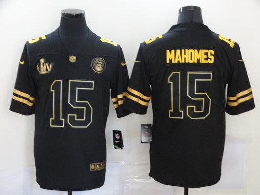 Men's Kansas City Chiefs #15 Patrick Mahomes Black Game Jersey1