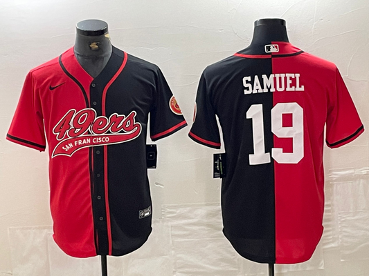 Men's San Francisco 49ers Deebo Samuel #19 Red/Black Game Player jersey Joint Edition