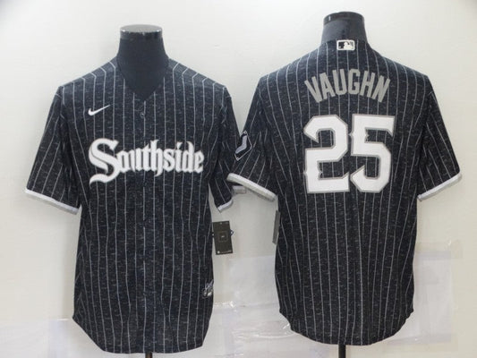 Men's Chicago White Sox Andrew Vaughn #25 Black Replica Baseball jersey