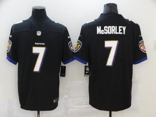 Men's Baltimore Ravens Trace McSorley #7 Black Game Jersey1