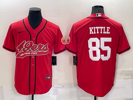 Men's San Francisco 49ers George Kittle #85 Red Game jersey Joint Edition