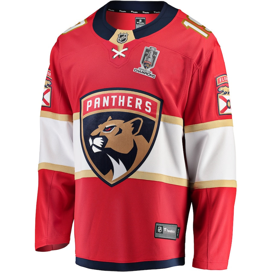 Matthew Tkachuk Florida Panthers   Home 2024 Stanley Cup Champions Breakaway  Jersey Red