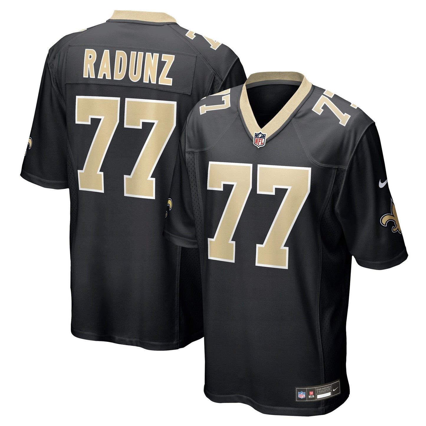 New Orleans Saints Dillon Radunz Black Team Game Jersey