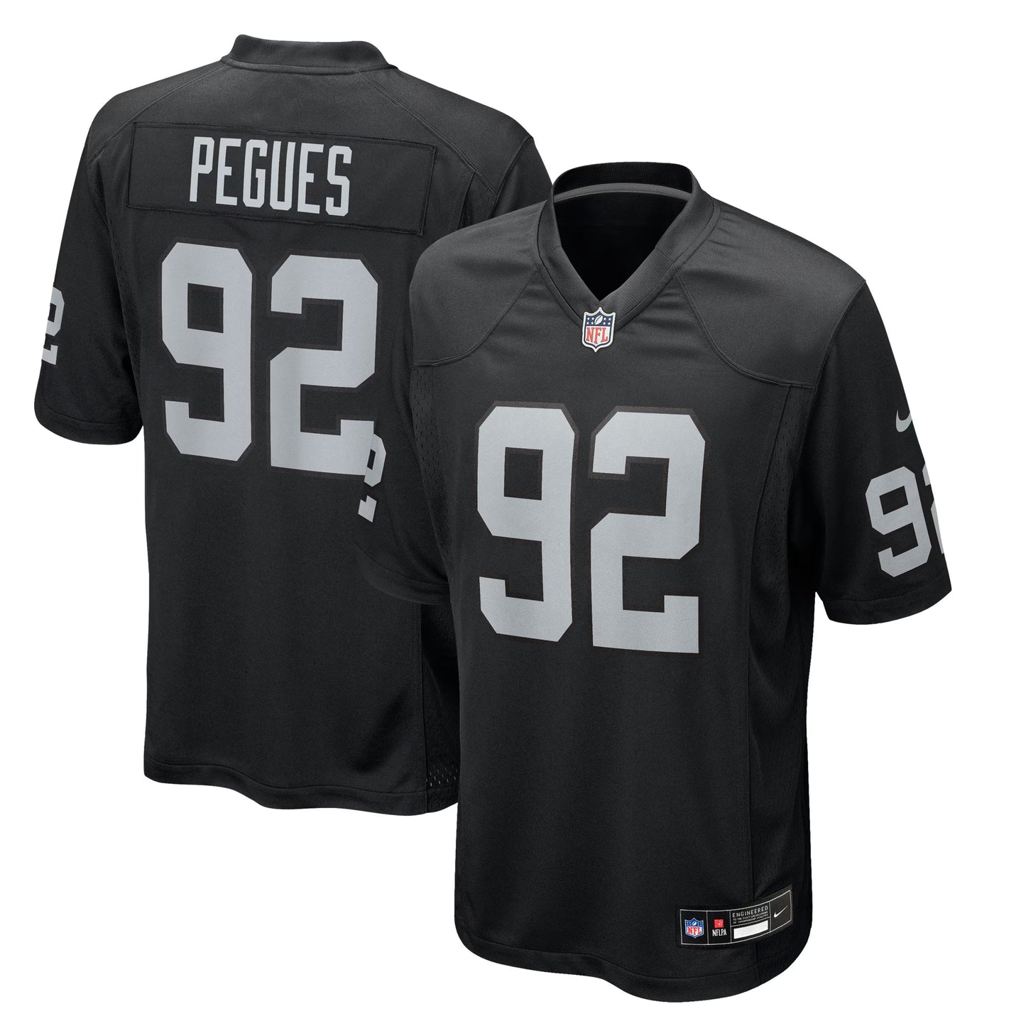 Las Vegas Raiders JJ Pegues Black Team Game Jersey