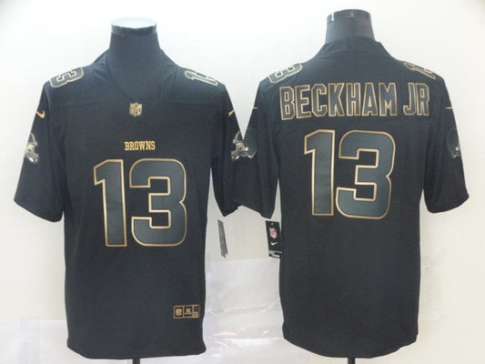 Men's Cleveland Browns Odell Beckham Jr. Black Game Player Jersey1