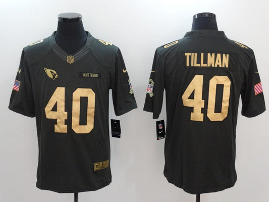 Men's Arizona Cardinals Pat Tillman #40 Black Team Game Jersey1