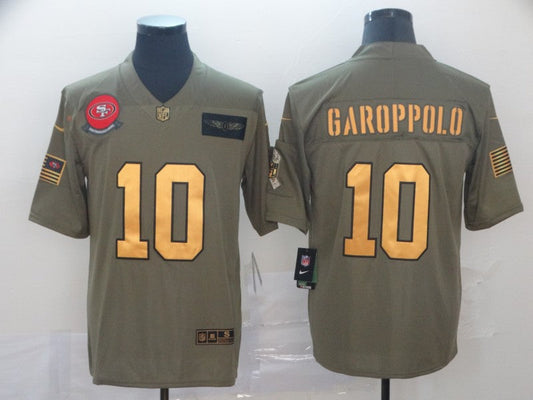 Men's San Francisco 49ers Jimmy Garoppolo #10 Brown Alternate Game jersey