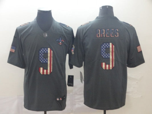 Men's New Orleans Saints Drew Brees #9 Black Alternate Game jersey