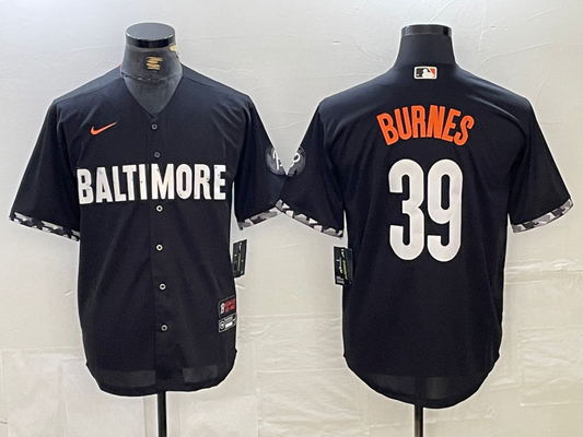 Men's Baltimore Orioles Corbin Burnes #39 Black City Connect Replica Player jersey