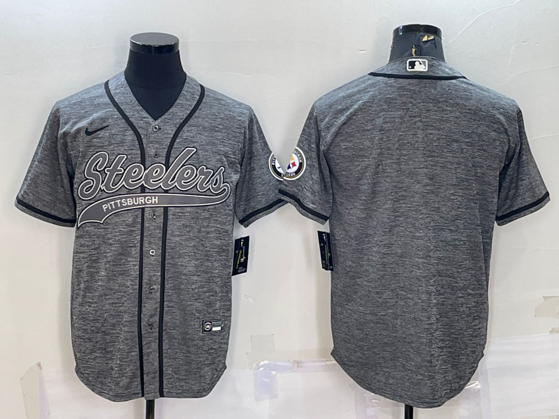 Men's Pittsburgh Steelers Gray Blank jersey