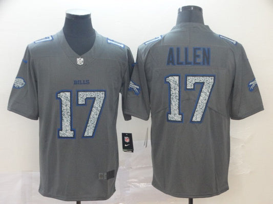 Men's Buffalo Bills Josh Allen #17 Gray Player Game Jersey1