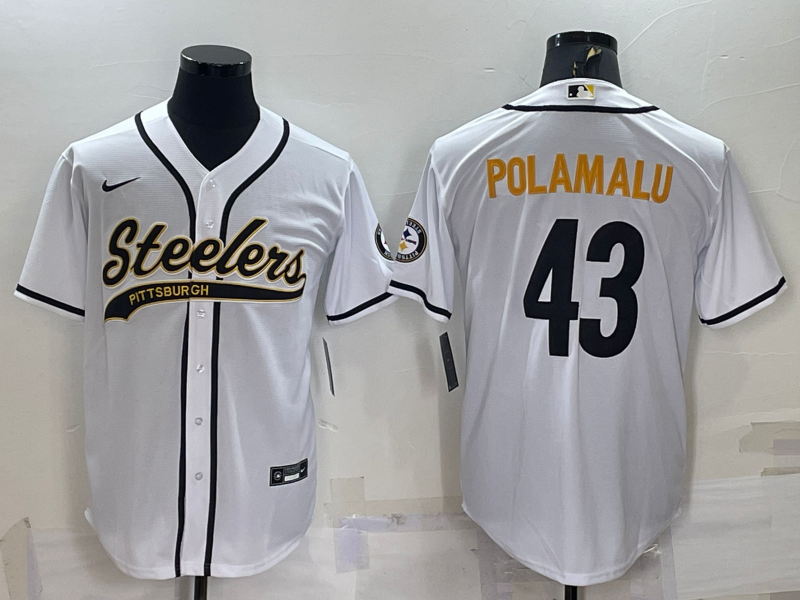 Men's Pittsburgh Steelers Troy Polamalu #43 White Player jersey